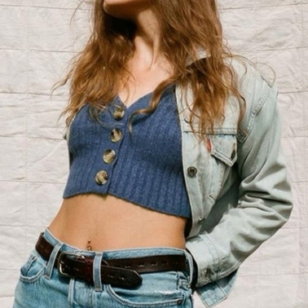 Urban Outfitters Ribbed Cropped Cardigan Size Small Oversized